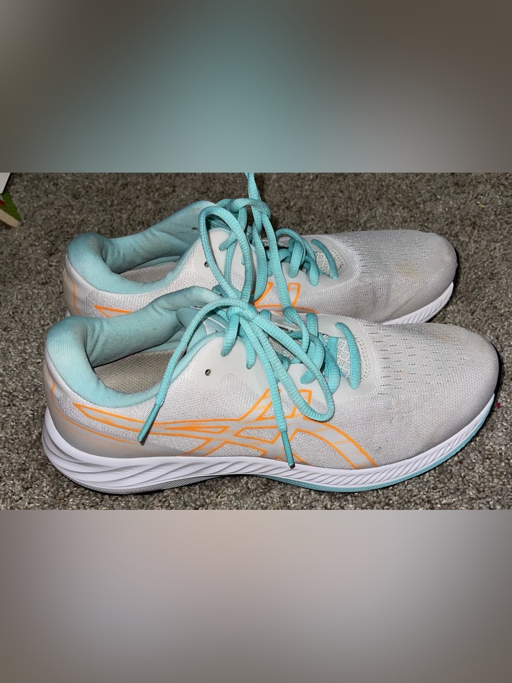 ASICS Women’s 9 running shoe amplifoam gel-excite 9 orange white aqua